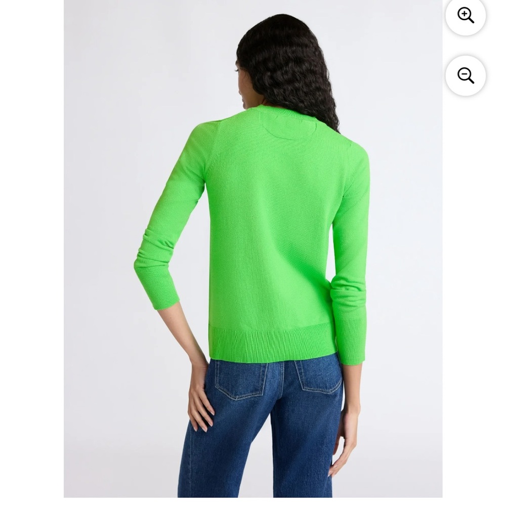 Free Assembly Women's Vibrant Green Long Sleeve Crewneck Sweater St Patricks Day - Picture 4 of 14